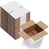 Calenzana Scatole per spedizioni, 20 x 15 x 10 cm, set di 40 scatole di cartone ondulato bianco per spedizioni postali, confezioni regalo, piccole imprese