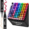 Tongfushop Marcatore 100 Colori, Pennarelli Doppia Punta, Pennarelli ad Alcool P