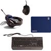 Celly, Kit Gaming Pole Position Linea Sparco, Kit con Tastiera Gaming Retroilluminata, Mouse Gaming con Luci RGB, Cuffie a Filo con Luci a LED Rainbow e Microfono, Tappetino per Mouse Antiscivolo