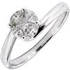 Fichera Preziosi Anello Donna Solitario Multi Pietra Diamanti Naturali 0,39 ct Oro Bianco NUOV...