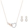 Swarovski 5521040 Set Swarovski Infinity Infinito e cuore Bianco Mix di finiture