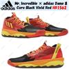 adidas Mr. Incredible × adidas Dame 8 Core Black Vivid Red HR1562 taglia uomo