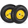 Relaxdays 2X Ruote per Carrello 4.1/3.5-4, Gomme di Scorta Carriola, ASSE 16 mm,