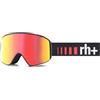 rh+ Occhiali da sci unisex con logo Evo, nero opaco, rosso revo, taglia unica