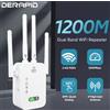 Derapid Ripetitore WiFi Dual Band 1200Mbps 2.4G/5GHz Amplificatore Segnale Wireless