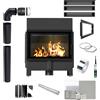 Kratki Camino KRATKI ZIBI ECO 9,9 kW Ø 180 con rivestimento nero
