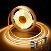 AXMOTUT Striscia LED COB 5 metri 24V, Striscia LED Bianco caldo 2700K,