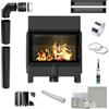 Kratki Camino KRATKI ZIBI ECO 9,9 kW Ø 180 con rivestimento nero
