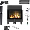 Kratki Camino KRATKI ZIBI ECO 9,9 kW Ø 180 con rivestimento nero