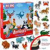 MAGDUM Zoo + Fattoria Animali 40 Calamite Bambini - GRANDI calamite frigo bambin