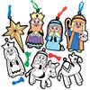 Baker Ross FC255 Decorazioni della Natività da Colorare - Confezione da 15, Artigianato per Bambini da Progettare ed Esporre, Ideale per Progetti Artistici e Artigianali di Natale