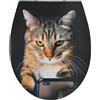 MSV - Sedile WC PP Pacha - Chiusura Silenziosa con Frenata - 45.5 x 37.2 x 4 cm - Nero - Design Universale per Famiglie - Facile da Installare e Pulire