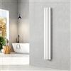 EMKE Radiatore piccolo 1600 x 240 mm, ovale a pannello, attacco centrale, verticale, design, radiatore tubolare, doppio strato, bianco, 623 Watt