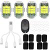 Eurowagens 4pcs Aircraft Stroboscopico Lampada Microusb Ricarica M3 Turn Indicatore 37V