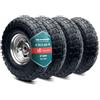 VOUNOT® Set da 4 Ruote Pneumatica 3.5-4 con Camera d'Aria, Ruota Carriola 260x85mm Foro 16 mm con Cuscinetti a Sfere, Ricambio per Carrello, Carretto e Rimorchio da Giardino