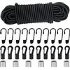 S-Mechanic EU suruikei Corda di gomma da 6 mm, 15 m, colore nero, corda elastica in
