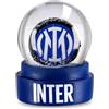 Inter - Palla di vetro con neve e logo dell'Inter, boule de neige natalizia con