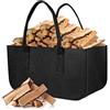 AiQInu Borsa in Feltro per Legna da Ardere Pieghevole Cesta Camino, 50x25x25cm M