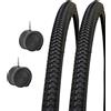 Deestone 2 COPERTONI 27 X 1 1/4 + CAMERE D'ARIA PNEUMATICI CONDORINO BICI ADULTO D'EPOCA