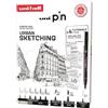 OSAMA UNI PIN - Brush Pen Fine Liner per Urban Sketching, Kit Disegno Tecnico con Pennarelli Indelebili Punta Fine, Pennello, Scalpello e Portamine, Set per Imparare a Disegnare - Set Penne Nere + Tutorial