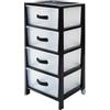 Avilia Organizzatore con 4 Cassetti, per Cucina, Bagno, Ufficio e Camera - Cassettiera Nera con Maniglia, in Polipropilene, 39.5x38x82 cm, con Ruote