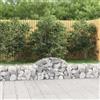 vidaXL Cesti Gabbioni ad Arco 5 pz 200x30x40/60 cm Ferro Zincato