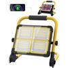 MASMEJOR Faro LED Ricaricabile 100W, Faro LED Batteria con Supporto Portatile e