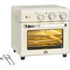 HOMCOM Fornetto Elettrico 20L Ventilato Multifunzione 1400W Timer 60Min Crema
