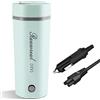 Rauwseul Tazza elettrica da viaggio portatile 12V/8A 96W, capacità di riscaldamento 350ml