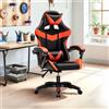 Sedia da ufficio Gaming con schienale alto e imbottitura in PVC colore nero con