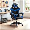 Sedia da ufficio Gaming con schienale alto e imbottitura in PVC colore nero con