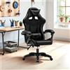 Sedia da ufficio Gaming con schienale alto e imbottitura in PVC colore nero