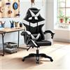 Sedia da ufficio Gaming con schienale alto e imbottitura in PVC colore nero con
