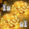 GARITE Luci Natale Esterno Batteria, 2*12M 120LED Luci Natale con Timer Dimmer, IP65 Im