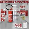 Estintore Polvere 6 Kg cartelli +staffa +Certificazione Cartello