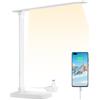 Lepro Lampada da Tavolo LED 15W, Lampada da Scrivania USB Ricaricabile, 3