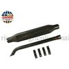 KIT marmitta SILENZIATORE TRATTORI d.46 tipo lungo con prolunga curva e collare