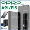 COVER FLIP PER OPPO A91 / OPPO F15 CUSTODIA LIBRO CLEAR VIEW 360° NERA A 91 F 15