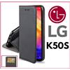 CUSTODIA A PORTAFOGLIO LIBRO per LG K50S COVER FLIP MAGNETICA PELLE NERA K50 S