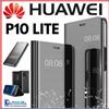 COVER FLIP HUAWEI P10 LITE PER CUSTODIA LIBRO CLEAR VIEW 360° A SPECCHIO NERA