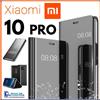 COVER FLIP PER XIAOMI MI 10 PRO CUSTODIA LIBRO NERA A SPECCHIO CLEAR VIEW 360°