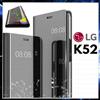 COVER FLIP PER LG K52 CUSTODIA LIBRO NERA A SPECCHIO CLEAR VIEW 360° K 52