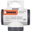 BTICINO Adattatore Rotante S3626DRAC, 2 Prese Schuko Standard Tedesco, 2 USB A+C
