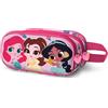 Disney Principesse Flowers-Astuccio 3D Doppio, Rosa, 22 x 10 cm