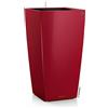 Lechuza Vaso Cubico Premium 22 Set completo, Colore: Rosso Lucido