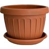 Non applicabile bama Vaso Terra Tondo 60 cm per Fiori Piante con Sottovaso 80 Litri Plastica ...