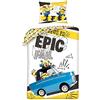 Halantex Set Letto MINIONS Trio Auto EPIC FAIL Copripiumino 140x200cm Federa Despicable M