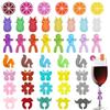 Furuising 42 Pezzi Segna Bicchieri Calici in Silicone, Colorati