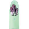 Neve Cosmetics set di 8 pennelli da viaggio in pratica pochette verde menta | "P