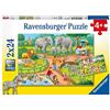 Ravensburger Un Giorno allo Zoo - Puzzle 2x24 Pezzi